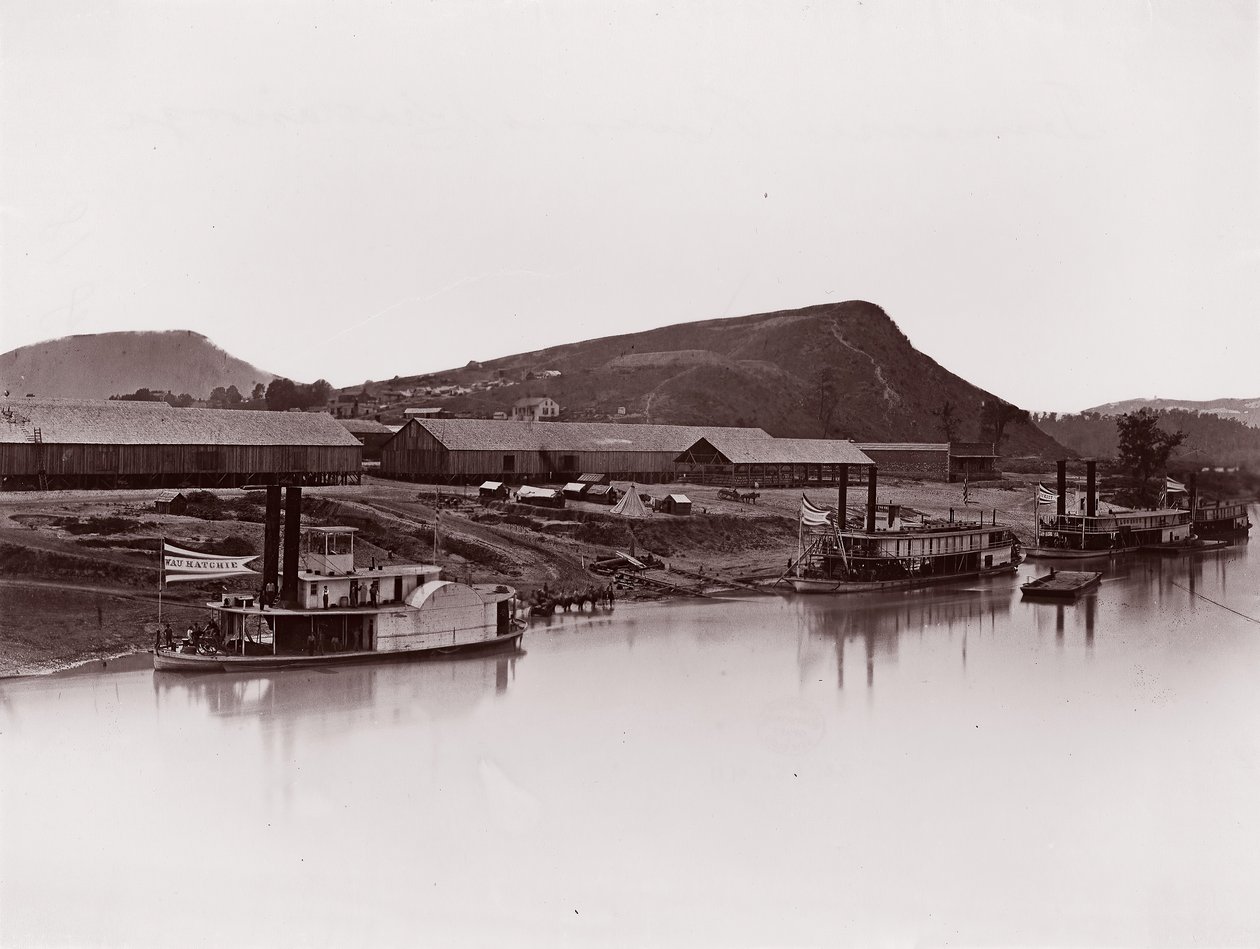 Tennessee River ved Chattanooga 81 Lookout Mountain Spur, ca. 1864. af George N. Barnard