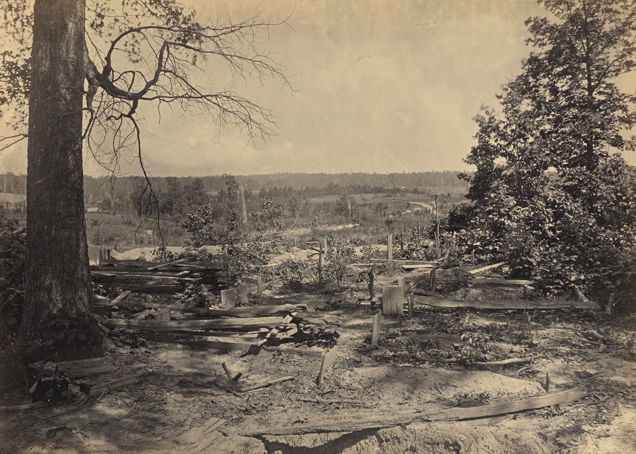 Slagmarken ved Peach Tree Creek, Georgia af George N. Barnard