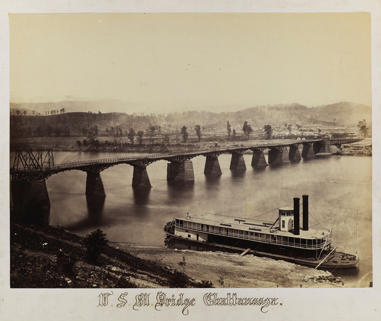 U.S.M. Bridge, Chattanooga af George N. Barnard