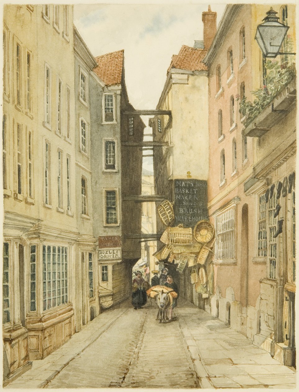 Mary-le-Port Street (blyant og akvarel på papir) af George Orleans Delamotte