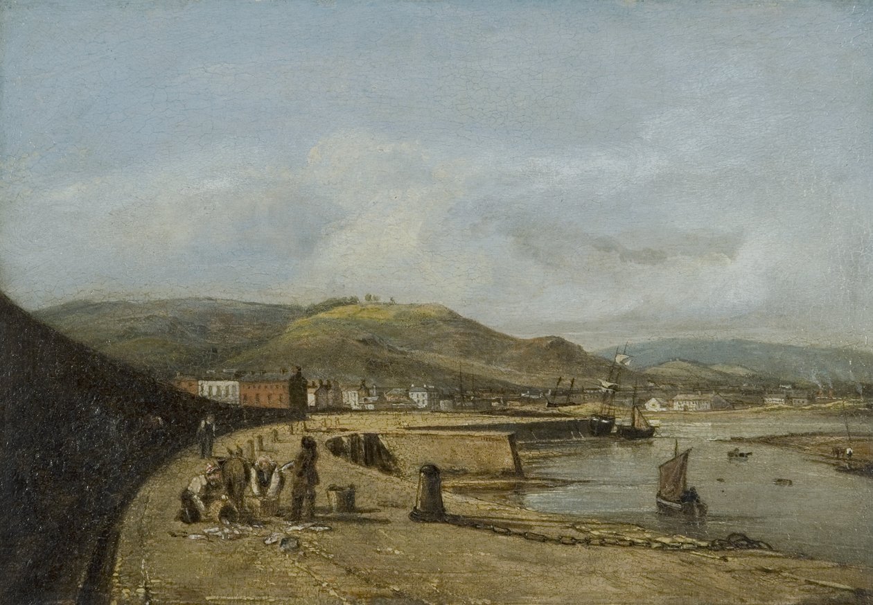 Swansea fra den vestlige mole af George Orleans Delamotte