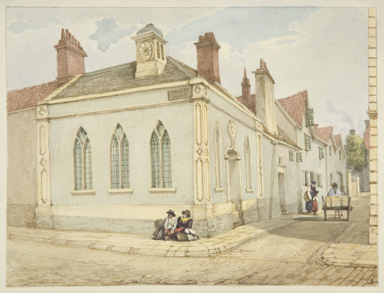 Trinity Chapel and Almshouse (blyant og akvarel på papir) af George Orleans Delamotte