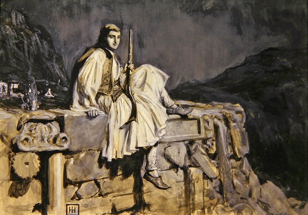 græsk garde (gouache på papir) af George Percy Jacob Hood
