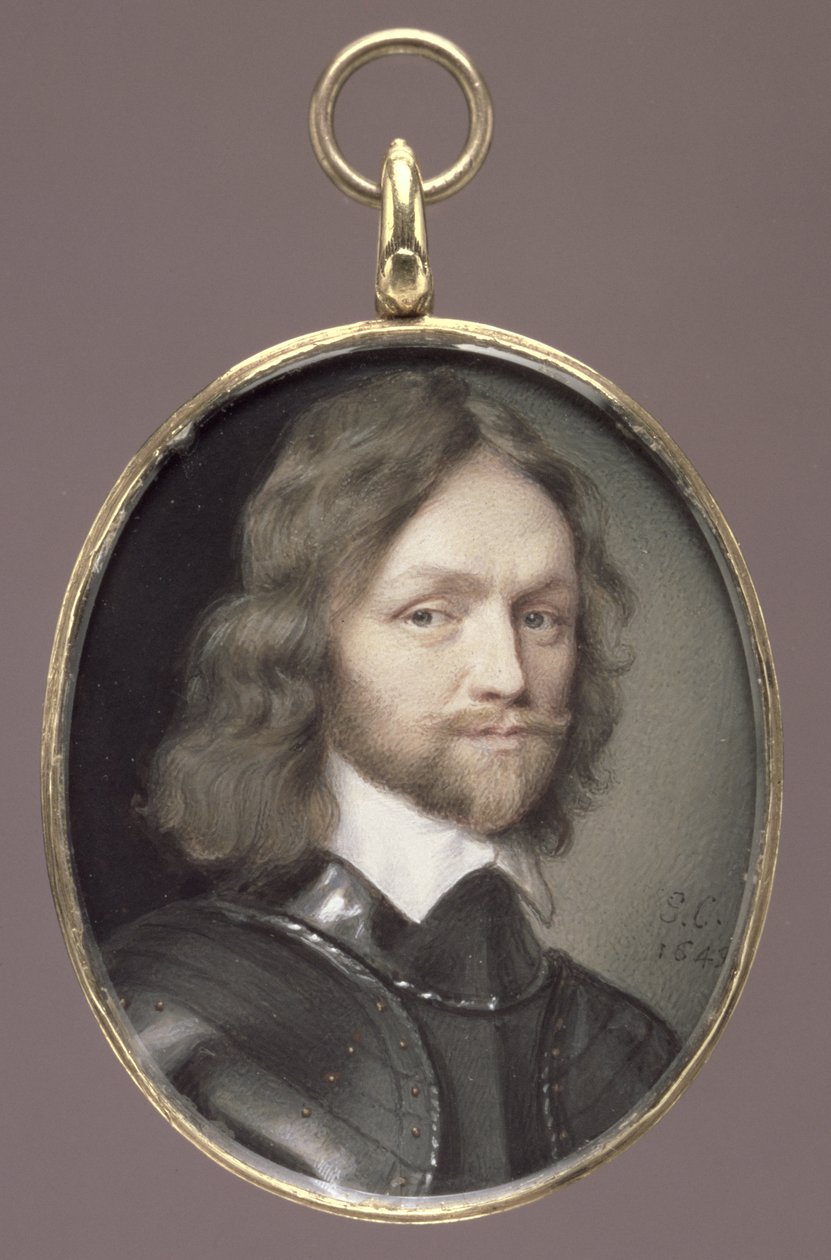 General Henry Ireton (1611-51) parlamentarisk general og Lord Deputy of Ireland (wc på pergament på kort) af George Perfect Harding