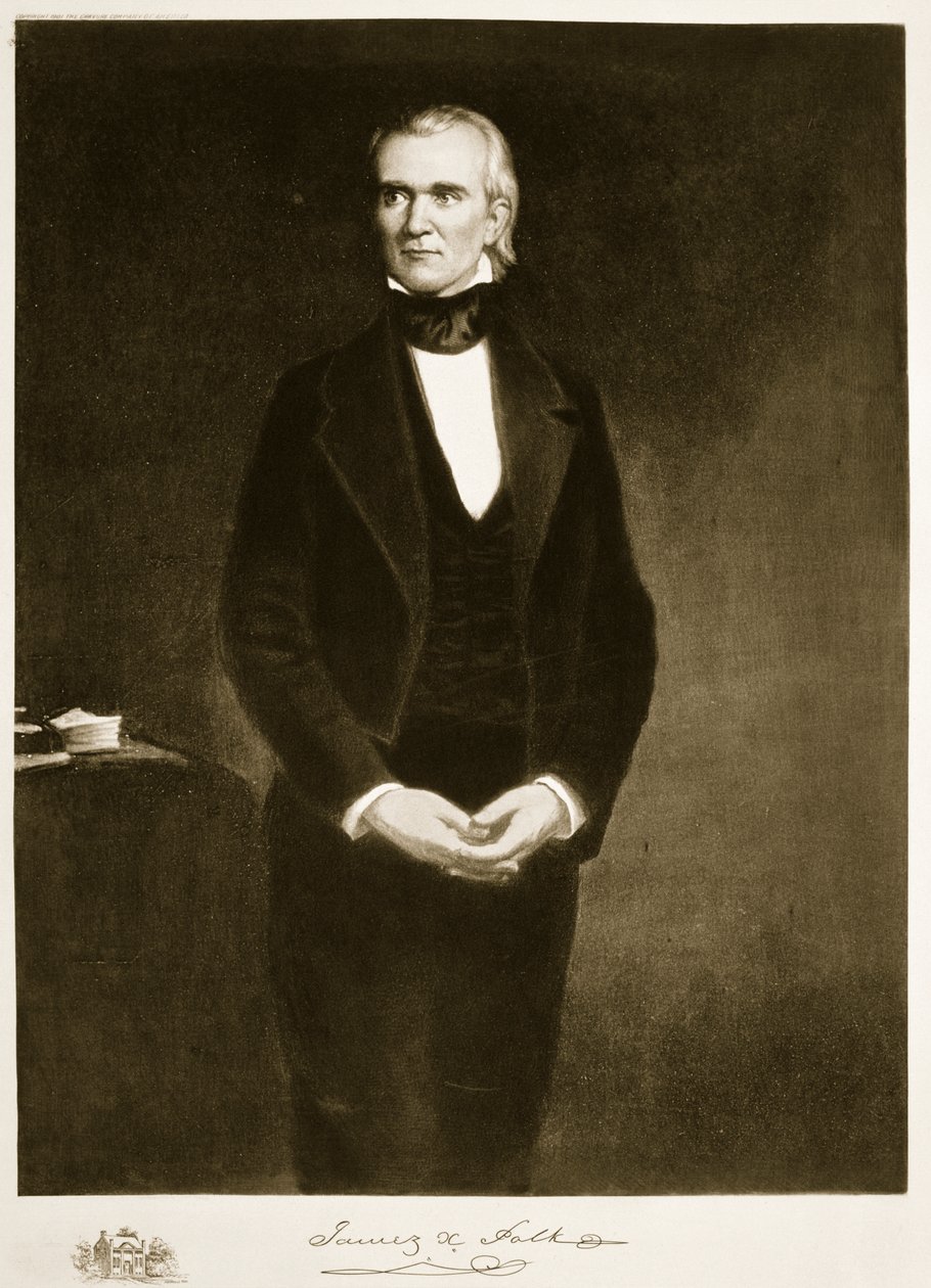 James K. Polk (1795-1849), 11. præsident for Amerikas Forenede Stater, pub. 1901 (fotogravure) af George Peter Alexander Healy