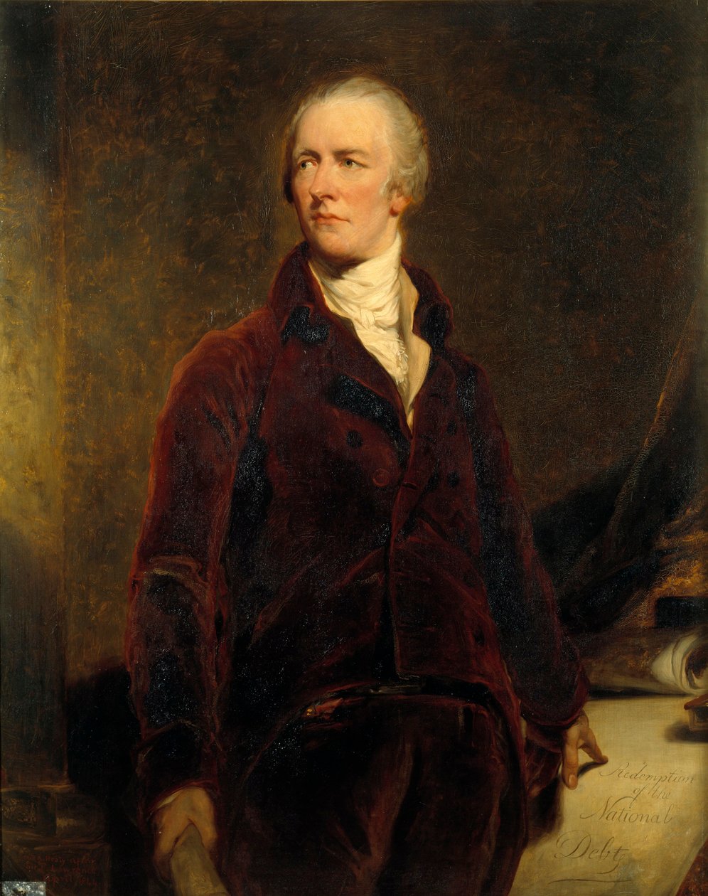 Portræt af William Pitt (1759-1806) Finansminister i Storbritannien Maleri af Georges Healy (1808-1894) 1800-tallets søn. 1,27x1,02m, efter Sir Thomas Lawrence (1796-1830) af George Peter Alexander Healy