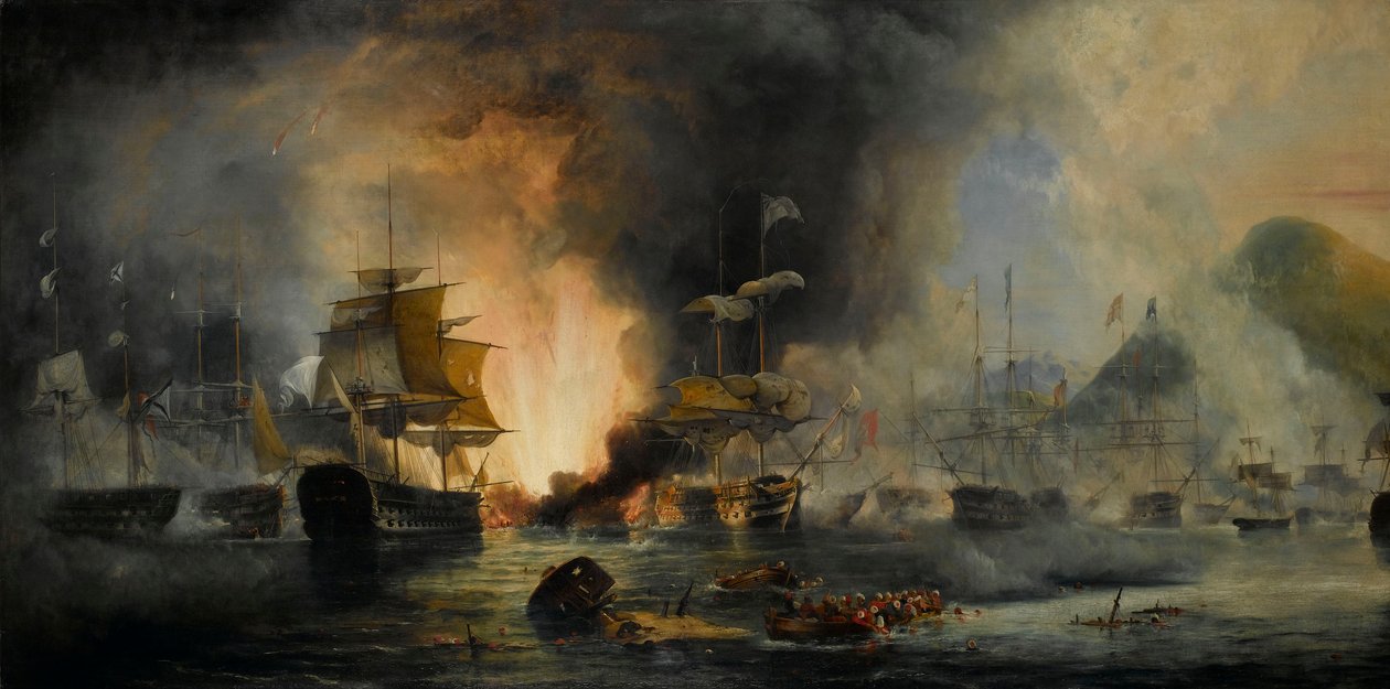 Slaget ved Navarino, 20. oktober 1827 af George Philip Reinagle
