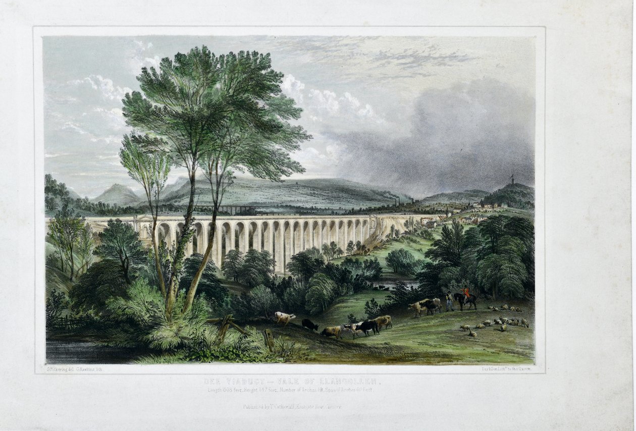 Dee Viaduct - Vale of Llangollen af George Pickering