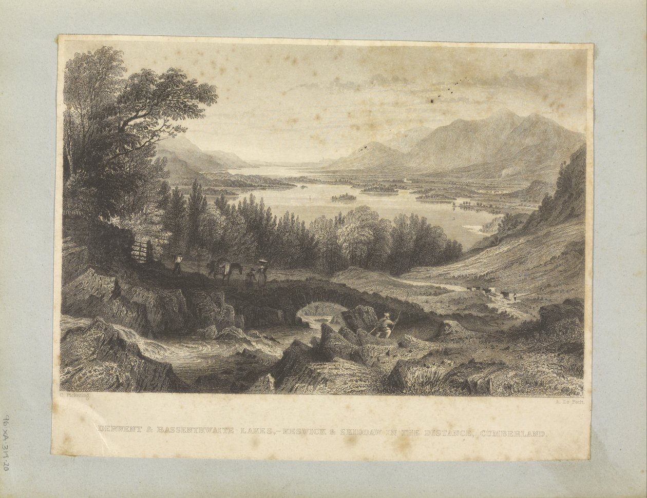 Derwent & Bassenthwaite Lakes, - Keswick & Skiddaw in the Distance, Cumberland. af George Pickering