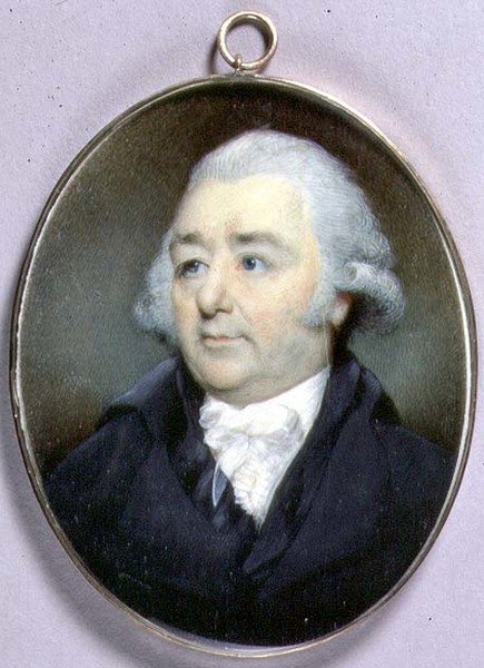 Portrætminiature af John Flaxman, ca. 1798 (akvarel på elfenben) af George Place