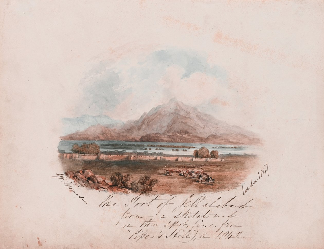 The Fort of Jellalabad fra en skitse lavet på stedet (dvs. fra 