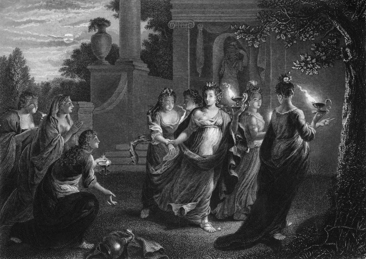 Giv os af din olie, for vores lamper er slukket, c1840. af George Presbury