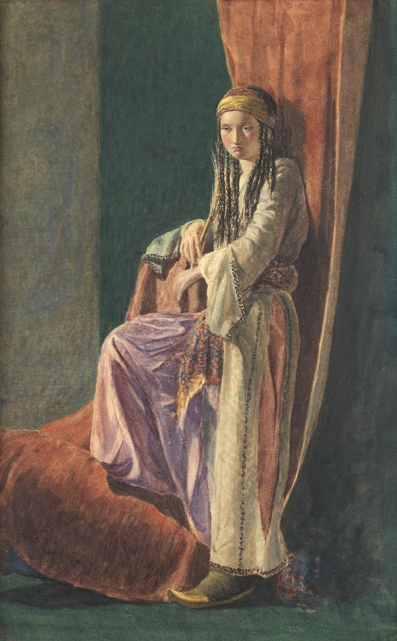 En tyrkisk pige, 1853 (wc med kropsfarve på papir) af George Price Boyce