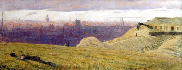 Newcastle fra Rabbit Banks, Gateshead på Tyne af George Price Boyce