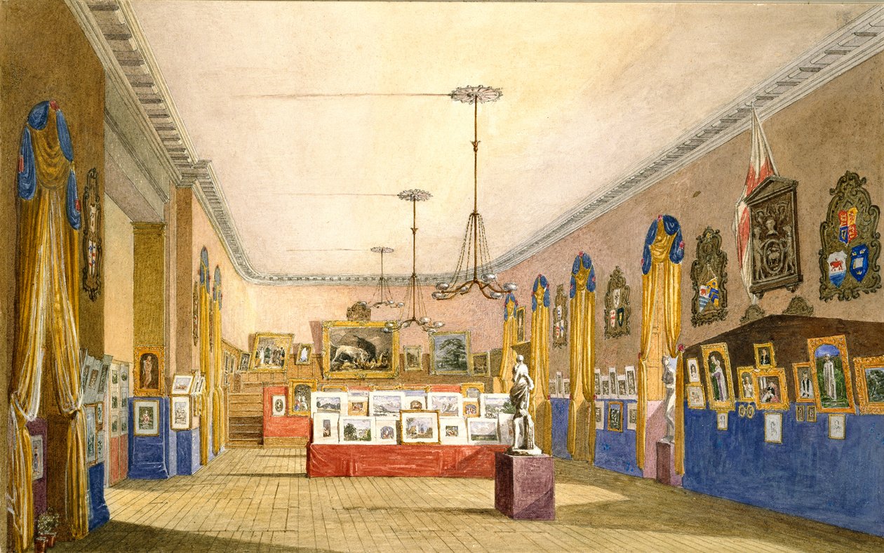 En udstilling i det gamle rådhus, Oxford, 1854 af George Pyne