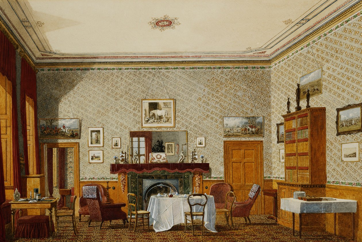 Det indre af et værelse, Christ Church, Oxford, af George Pyne