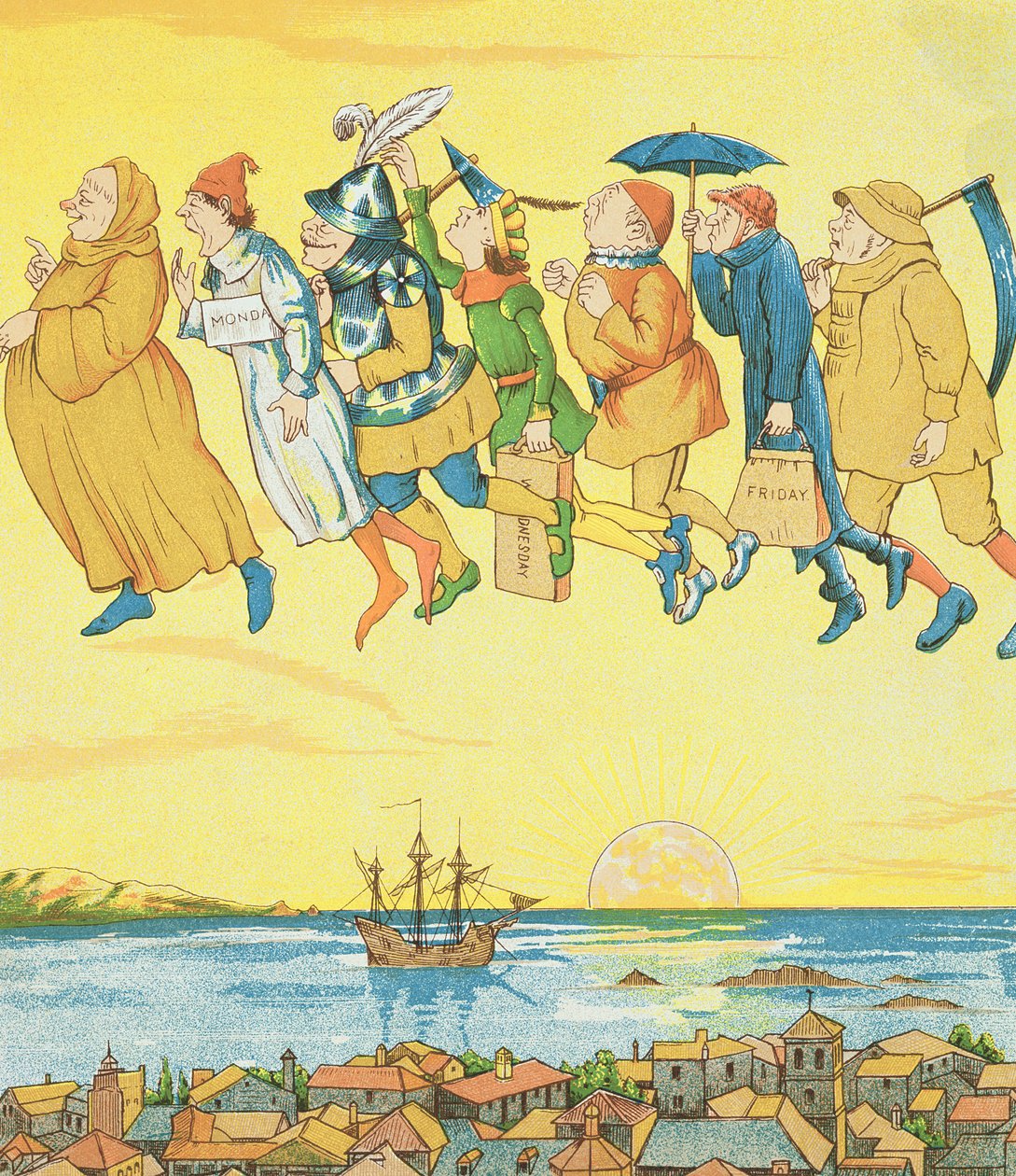 Ugens dage, illustration fra Rumpelstiltskin af George R. Halkett