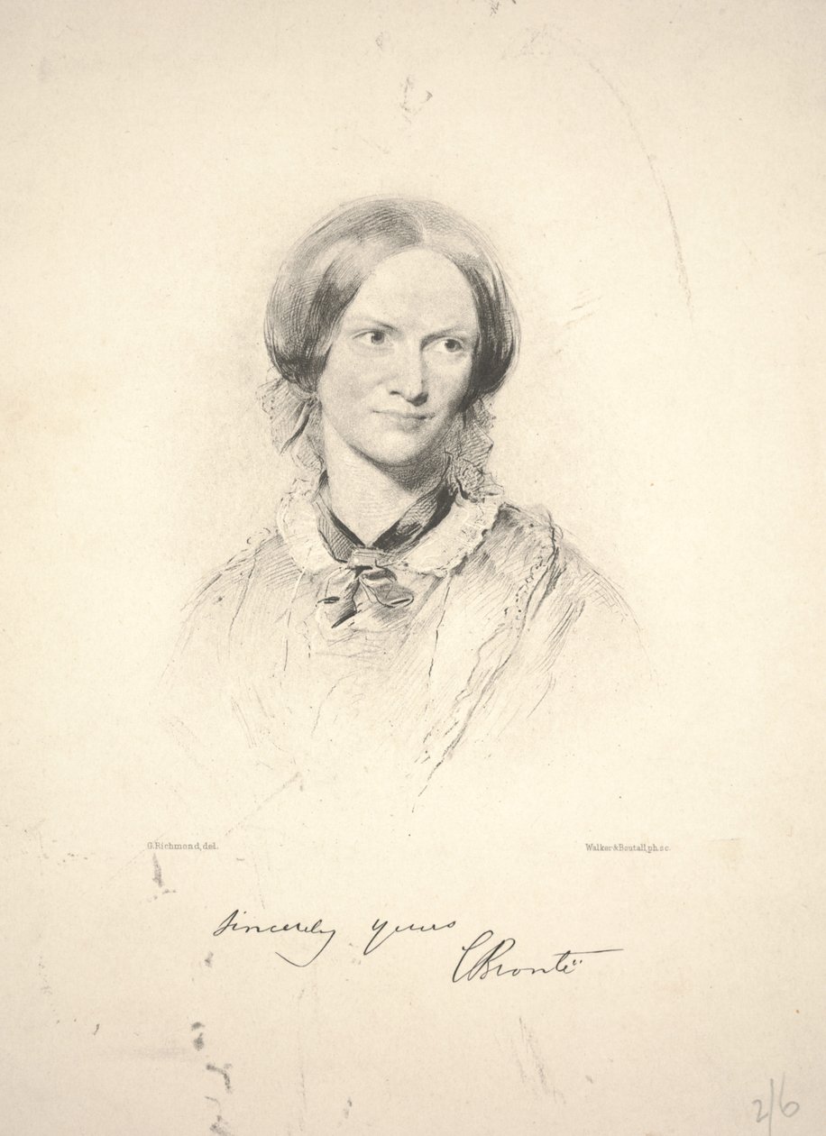 Charlotte Brontë, graveret af Walker & Boutall af George Richmond