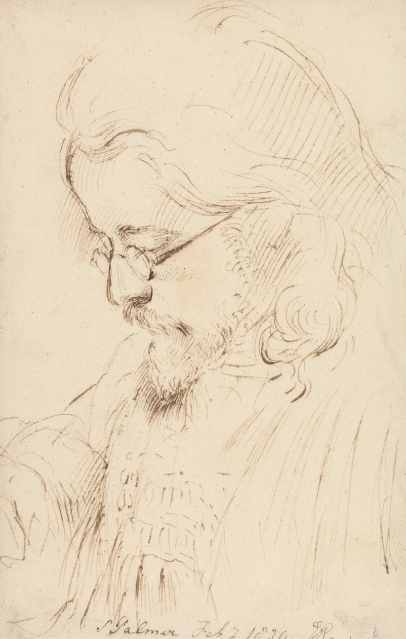 Portræt af Samuel Palmer, hoved og skuldre af George Richmond
