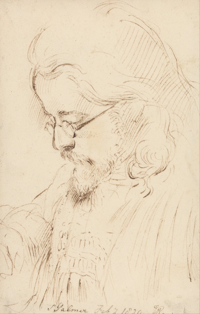 Portræt af Samuel Palmer, hoved og skuldre af George Richmond