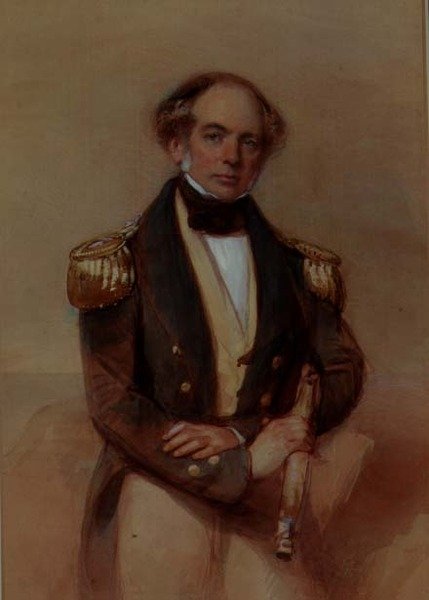 Portræt af en kaptajn (akvarel) af George Richmond