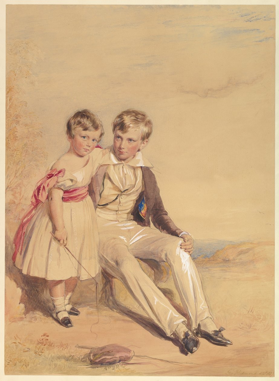Portræt af to børn af George Richmond