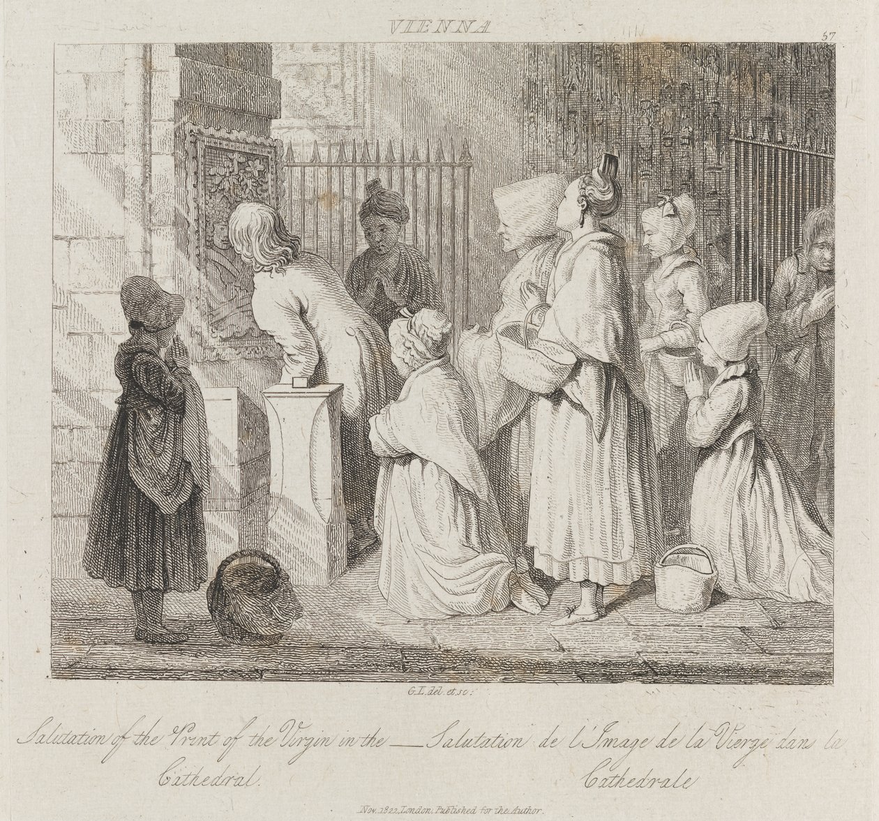 Saluting Virgin, Wien, ca. 1821 (radering) af George Robert Lewis