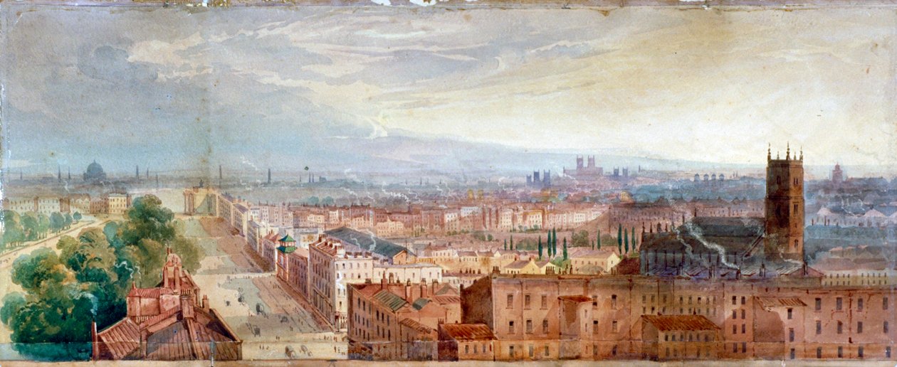 Luftfoto af Knightsbridge, London, c1845 af George Robert Vawser