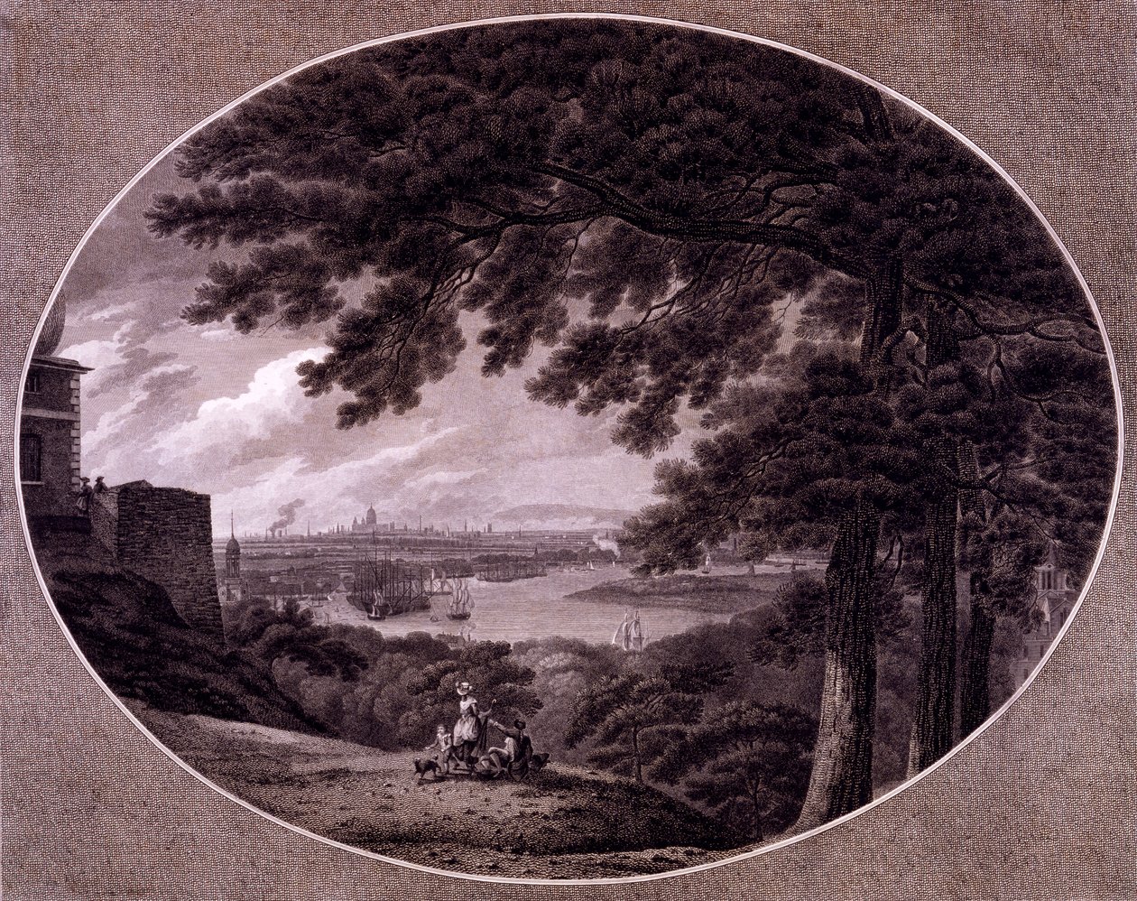 En sydlig udsigt over byerne London og Westminster fra Denmark Hill i Camberwell af George Robinson