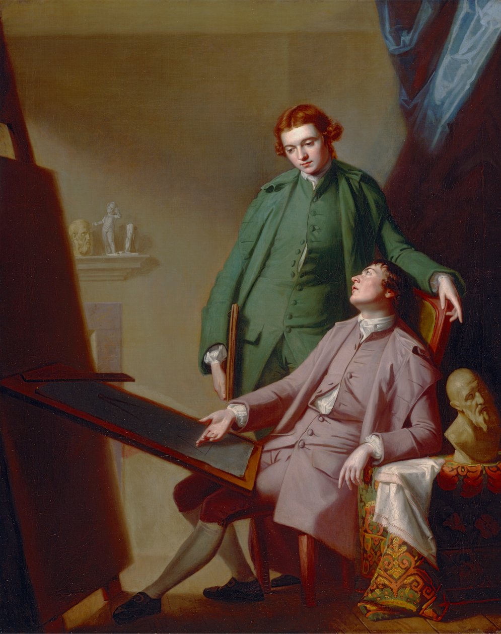 En samtale (kunstnerens brødre Peter og James Romney) af George Romney