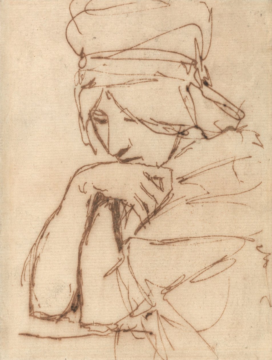 En eftertænksom dame af George Romney
