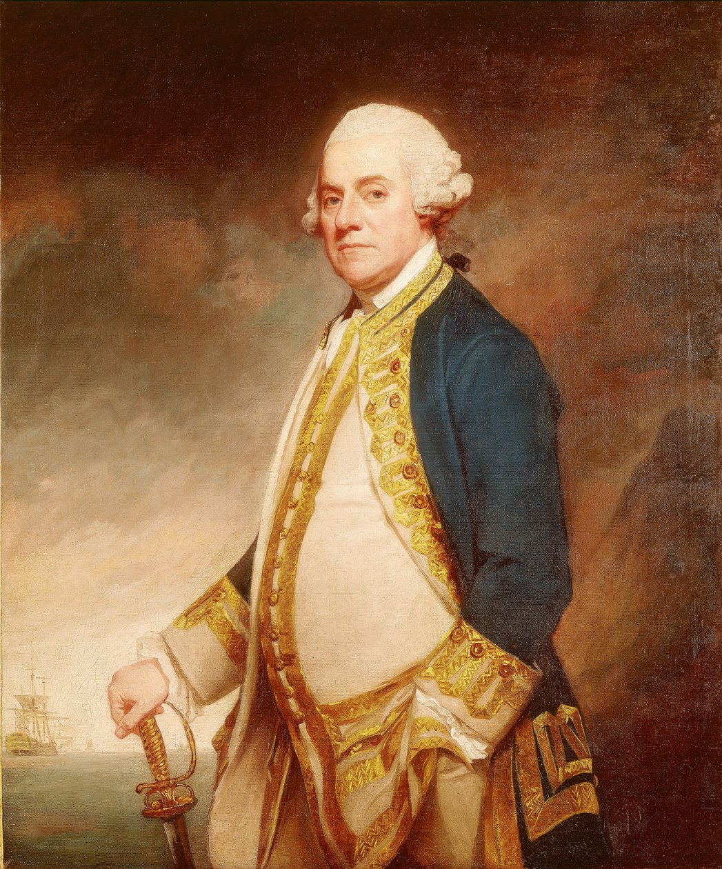 Admiral Sir Charles Hardy (ca. 1716-1780) af George Romney