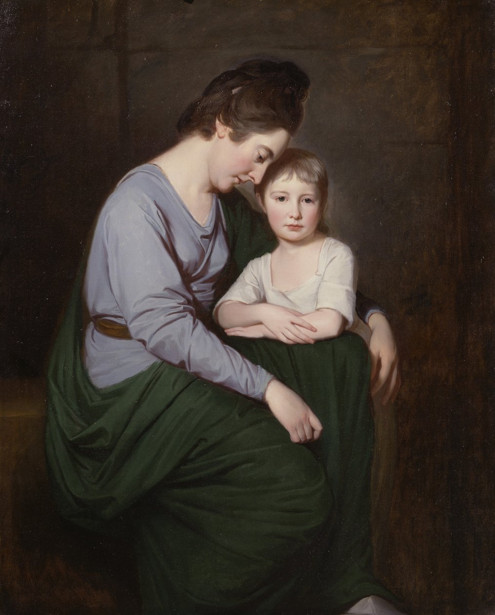 Ann Wilson med sin datter, Sybill, ca. 1776-77 (olie på lærred) af George Romney