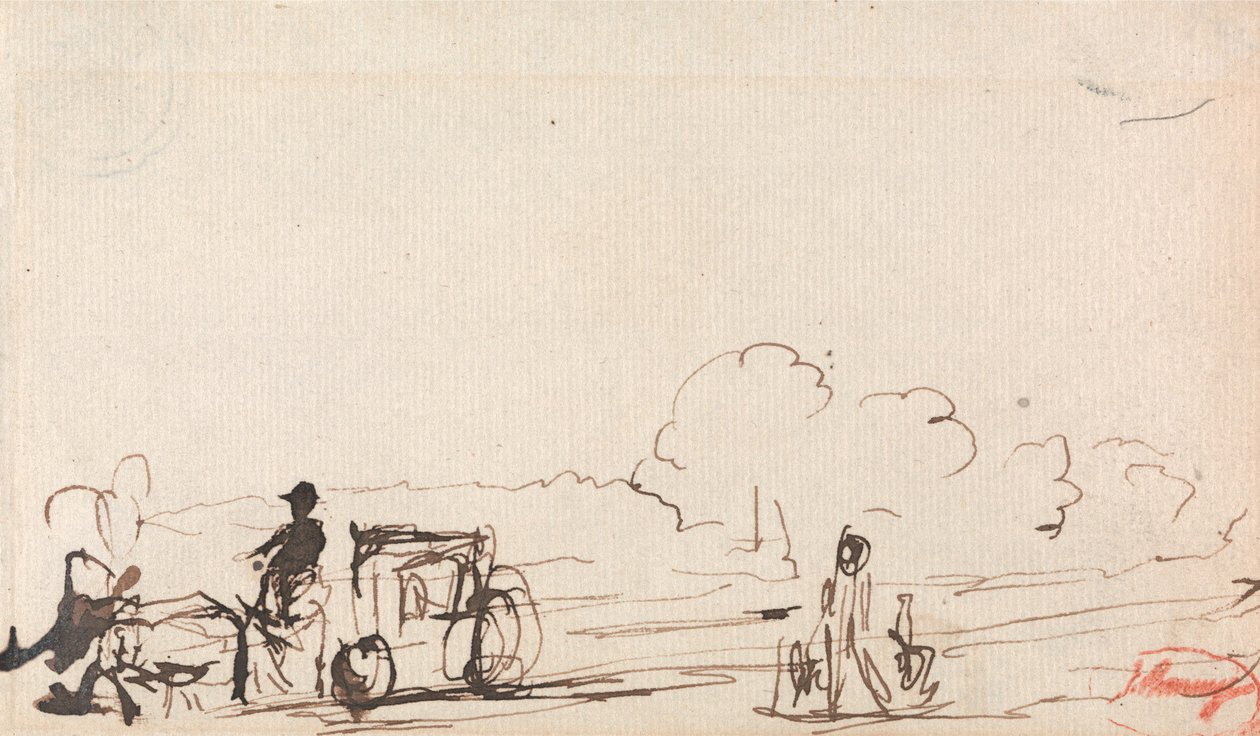 Hestevogn på landevejen af George Romney