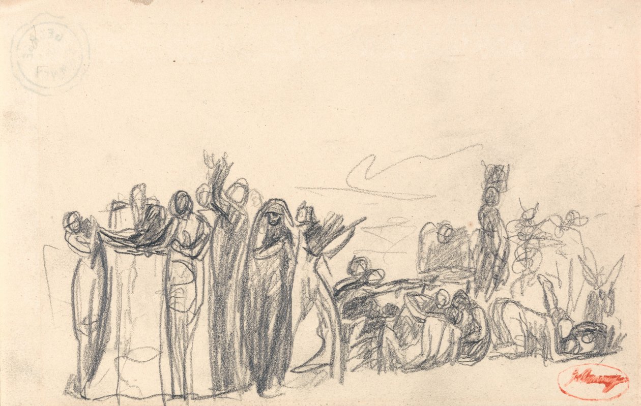 Studie i figurkomposition af George Romney