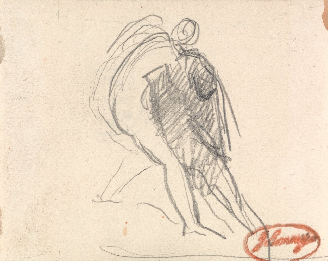 Figur, der støtter en besvimet figur af George Romney