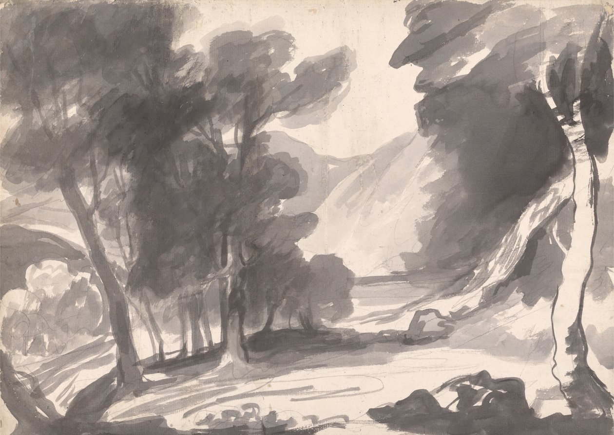 En lysning i en skov af George Romney