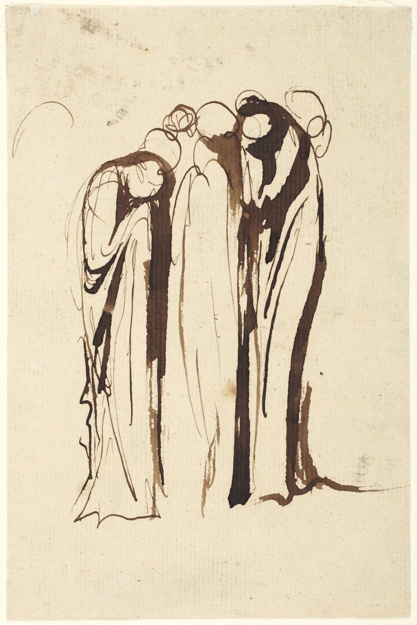 En gruppe stående figurer, der græder af George Romney