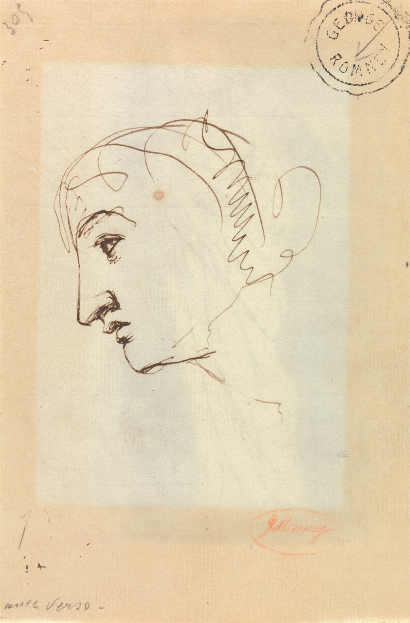 Hovedet i profil af George Romney