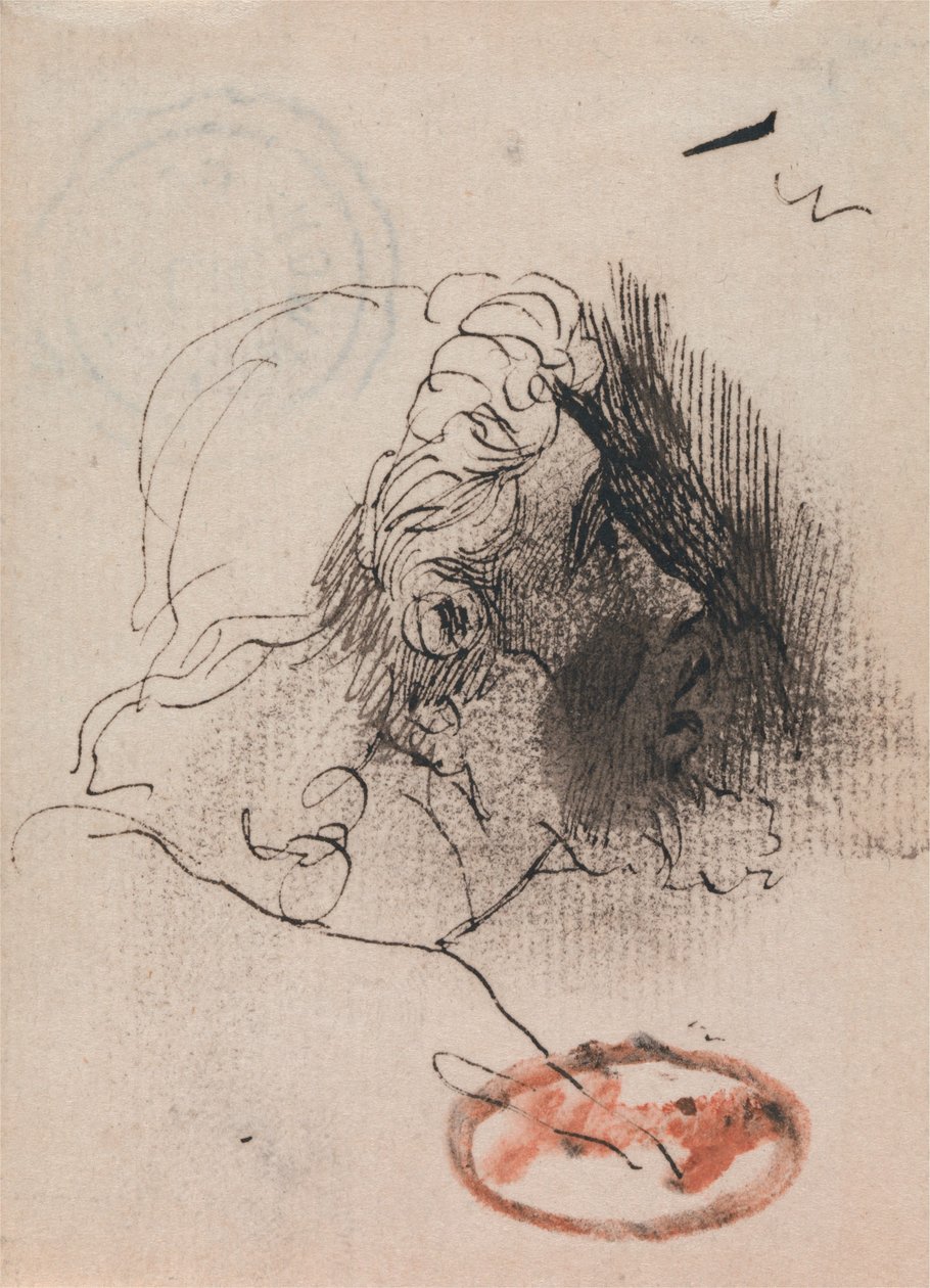 Hovedet af en mand set i profil af George Romney
