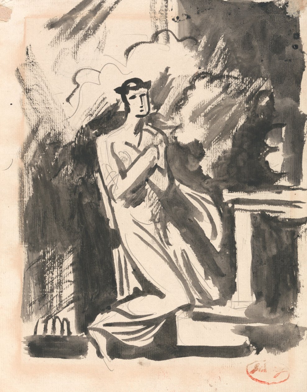 Iphigenia knælende ved et alter af George Romney