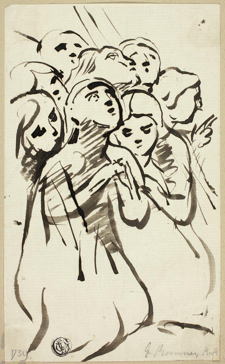 Knælende figurer samlet af George Romney
