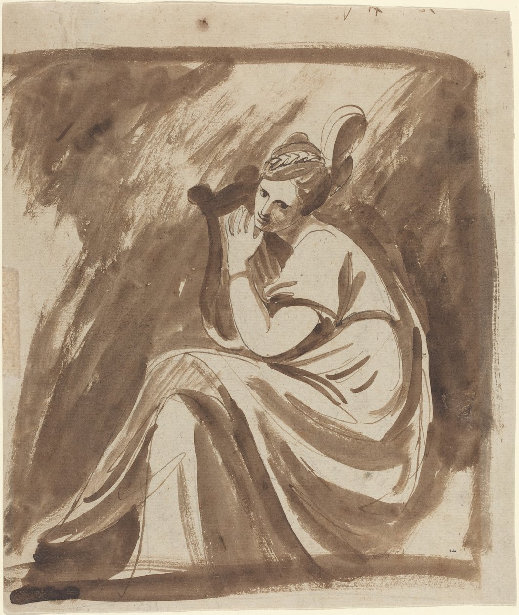 Lady Hamilton spiller på en lyre af George Romney
