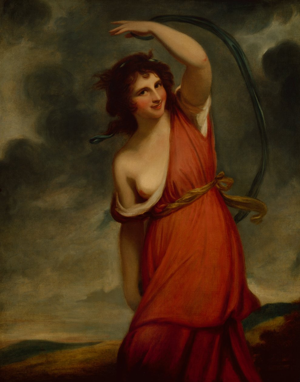 Lady Hamilton som Mirth (olie på lærred) af George Romney