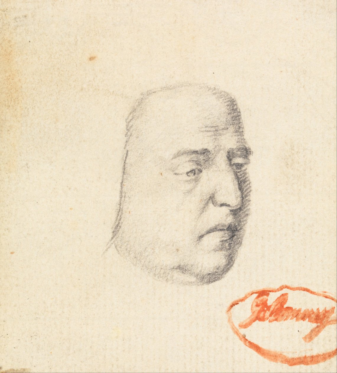 Mandligt hoved 2 af George Romney