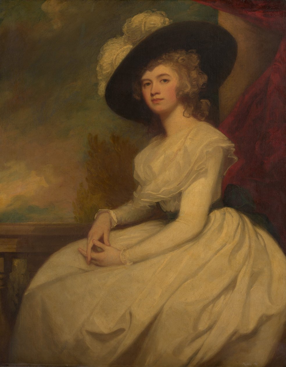 Fru Bryan Cooke Frances Puleston, 1765-1818, ca. 1787-91. af George Romney