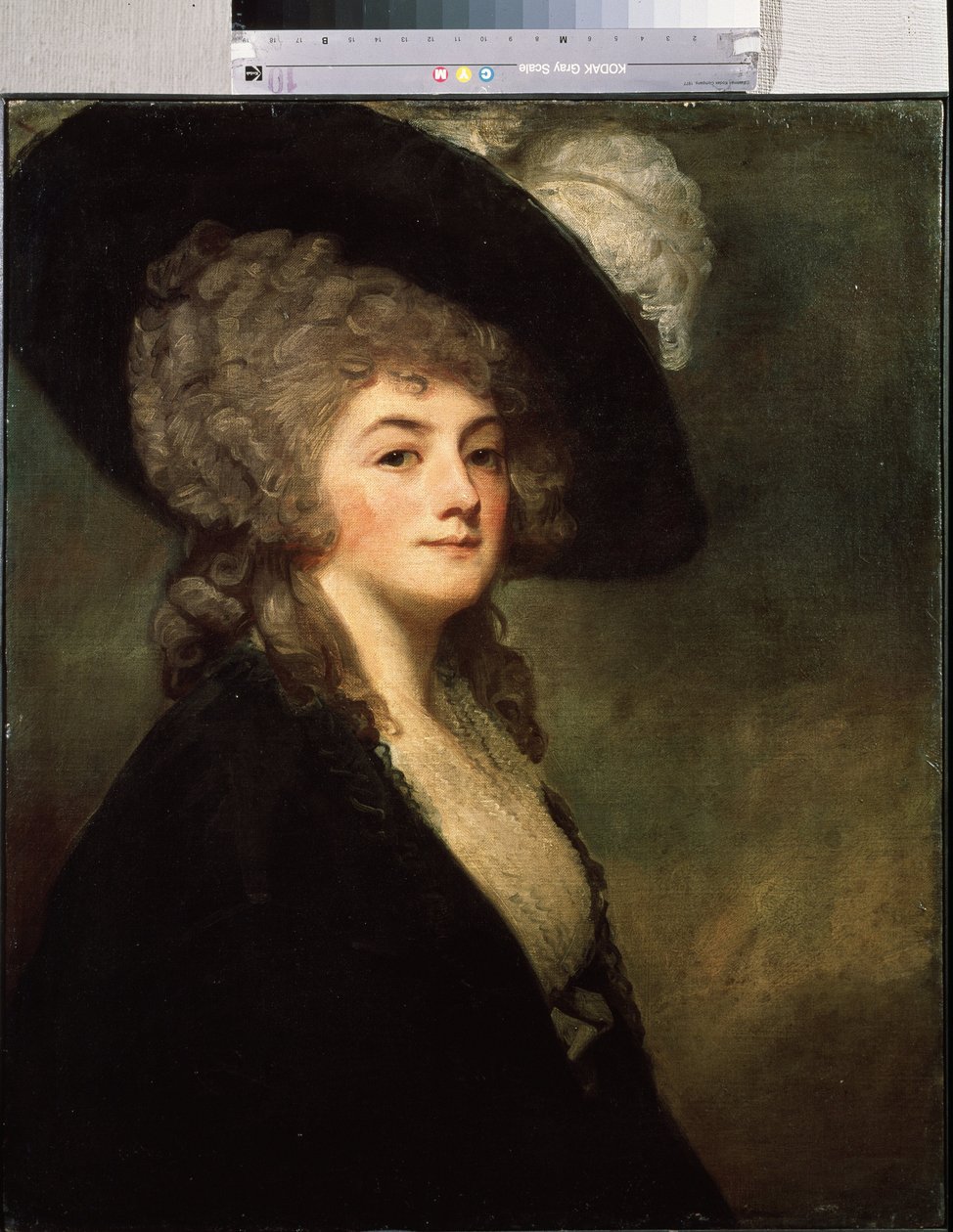 Portræt af fru Harriet Greer (1700-tallet). Maleri af George Romney (1734-1802), olie på lærred af George Romney