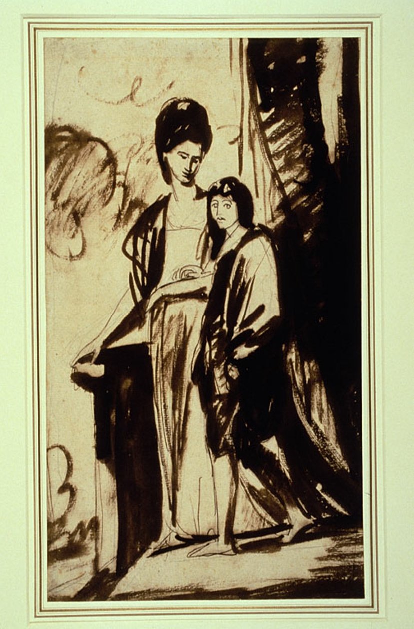 Portræt af en mor og hendes søn (sandsynligvis Jane, hertuginde af Gordon, og hendes søn George, første markis af Huntley) af George Romney