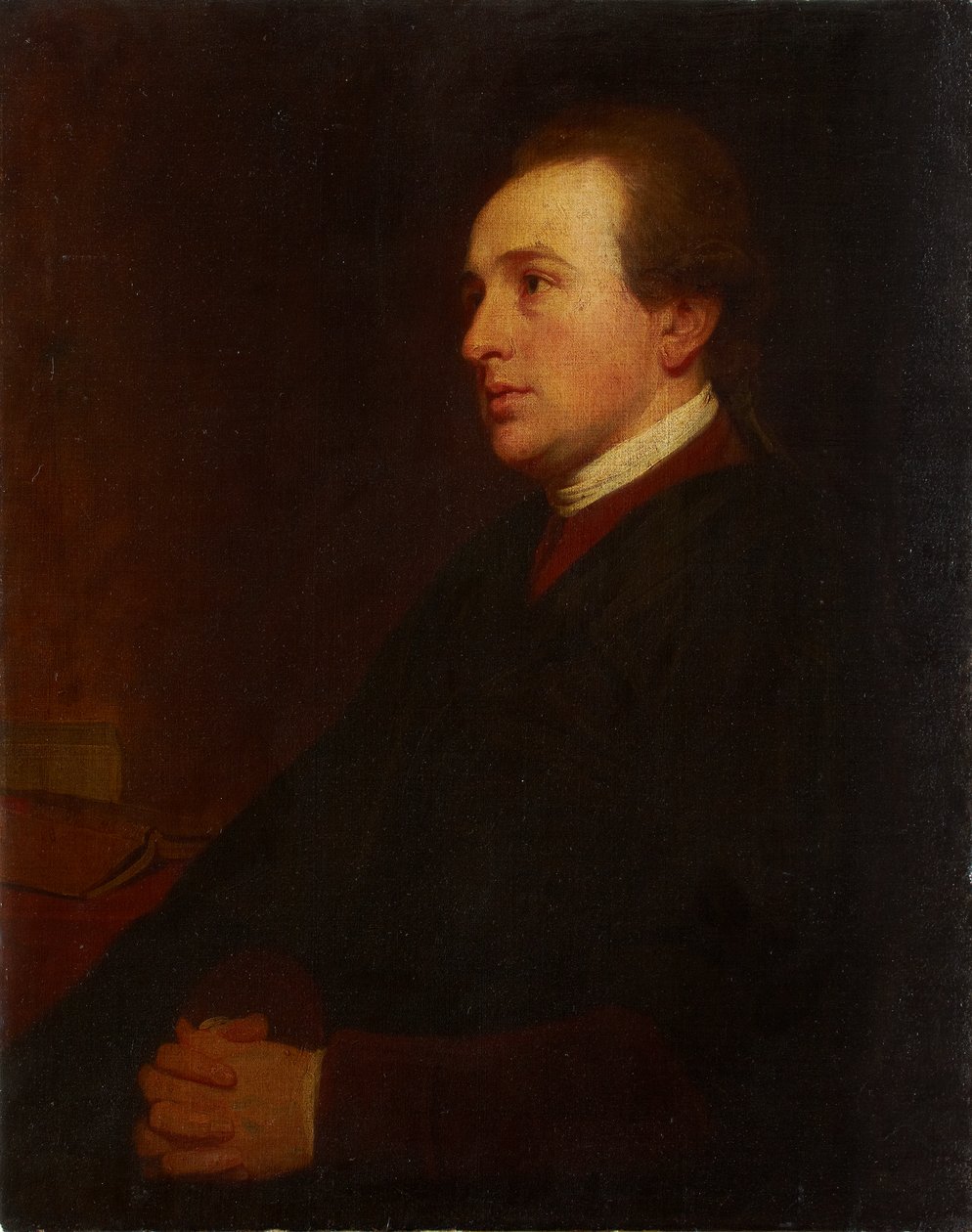Portræt af en ung mand ved sit skrivebord af George Romney