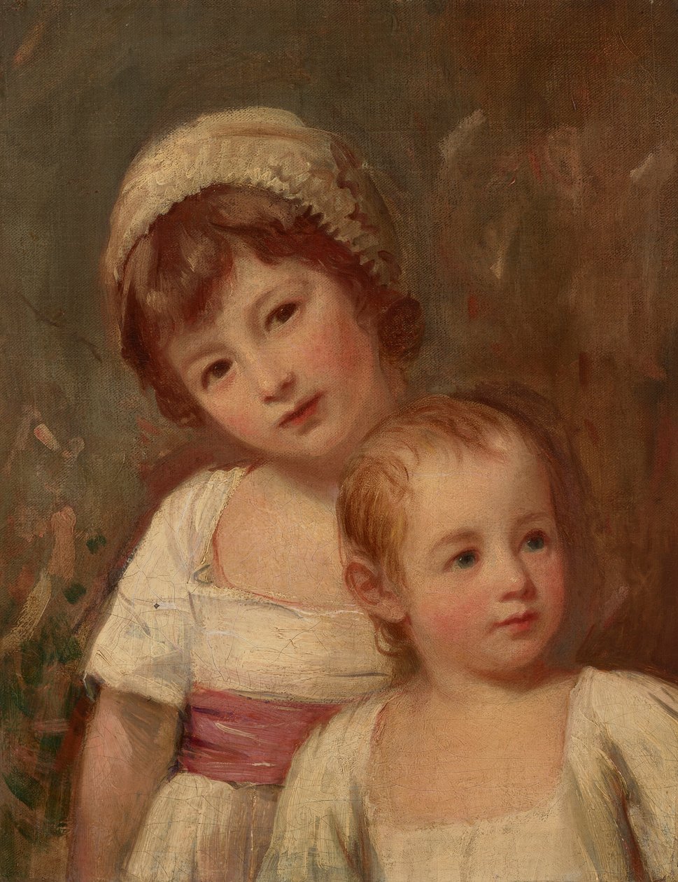 Portræt af to børn, halv længde af George Romney